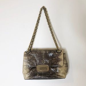 MOSCHINO Authentic Snake Bag Leather Gold